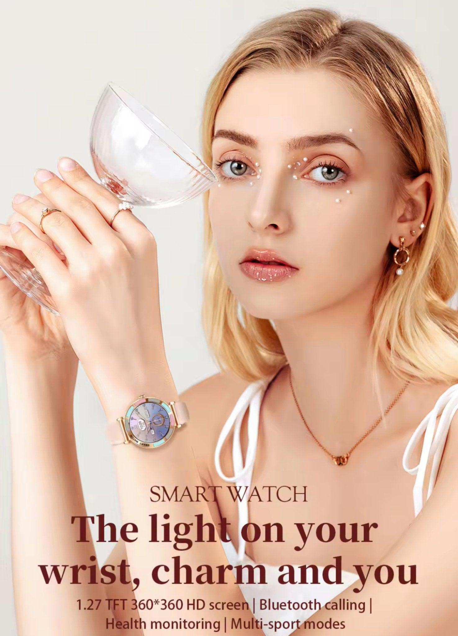 TUTT Women’s Smart Watch | Slim & Stylish Design 1.27” HD Dial | Waterproof | AI Voice Assistant | Women’s Health & Sports Tracker Smartwatch | W1 2 Strap - www.Shopthatapp.com