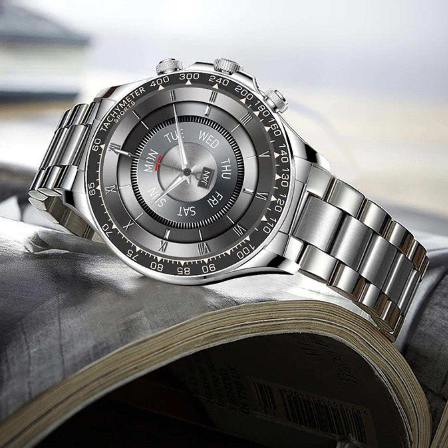 TUTT Classic Smartwatch for Men Metal Case | 1.55'' Large HD Screen IP67 Tactical Smart Watch with BT Call Pedometer  Straps (Leather Metal) X108 - www.Shopthatapp.com