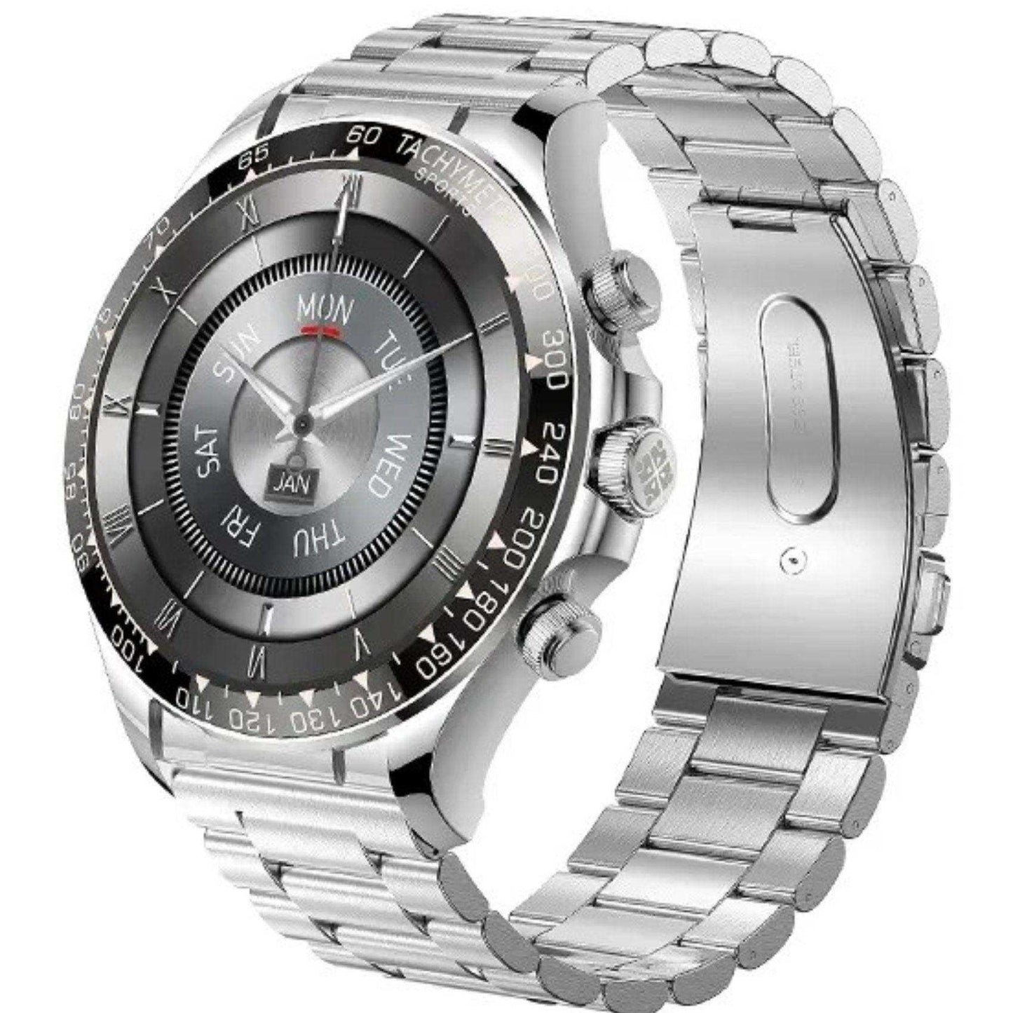 TUTT Classic Smartwatch for Men Metal Case | 1.55'' Large HD Screen IP67 Tactical Smart Watch with BT Call Pedometer  Straps (Leather Metal) X108 - www.Shopthatapp.com