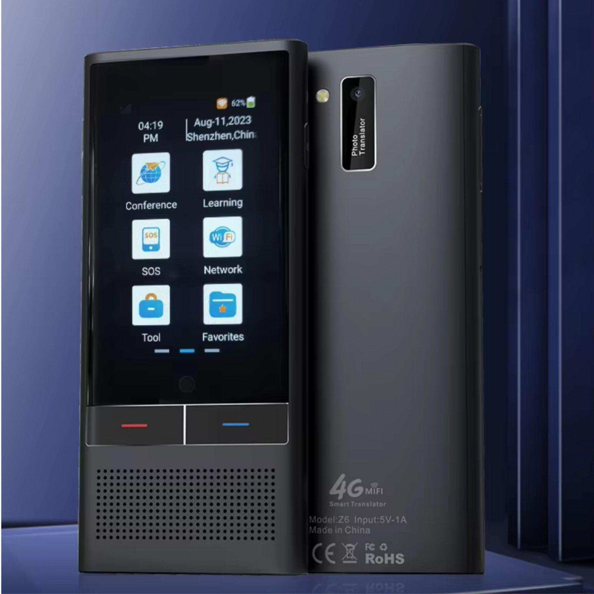 TUTT Z6 4G AI Language Voice and Image Translator Two Way | Simultaneous Interpretation | 1G 16G ROM AI Assistance | 138 Online 19 Offline | Micro SIM Card - www.Shopthatapp.com