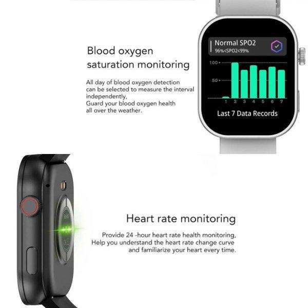 TUTT ZL8 Women Men 1.83" Fashion Smartwatch BT Calling Pedometer IP67 Waterproof Heart Rate Sleep Monitoring Multi Sport Activity Tracking Notification (Rubber & Steel Straps) - www.Shopthatapp.com
