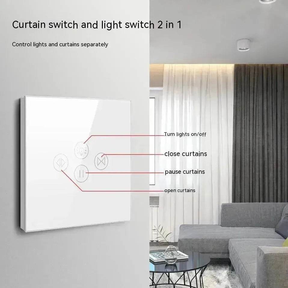 Tuya Smart WiFi Roller Shutter Curtain Light Wall Switch Voice Control Work With Alexa - www.Shopthatapp.com