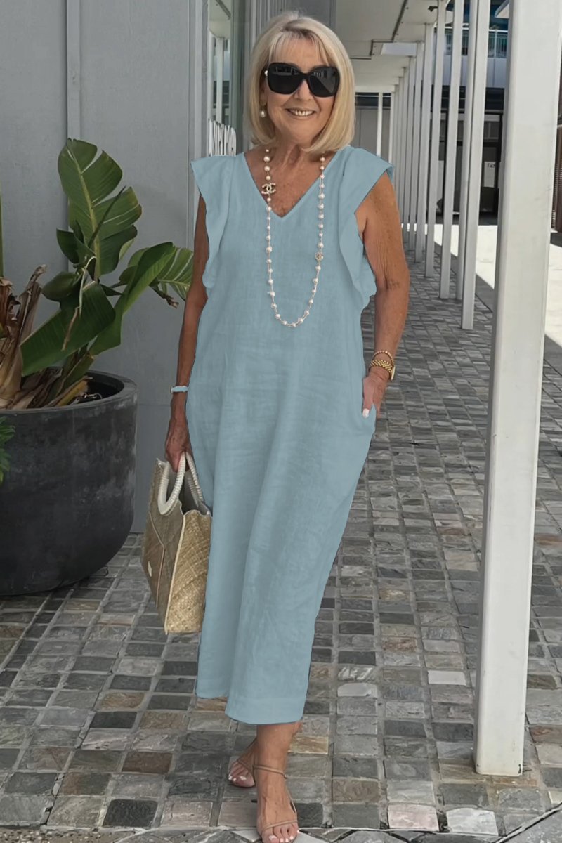Robe en coton et lin pour préadolescente