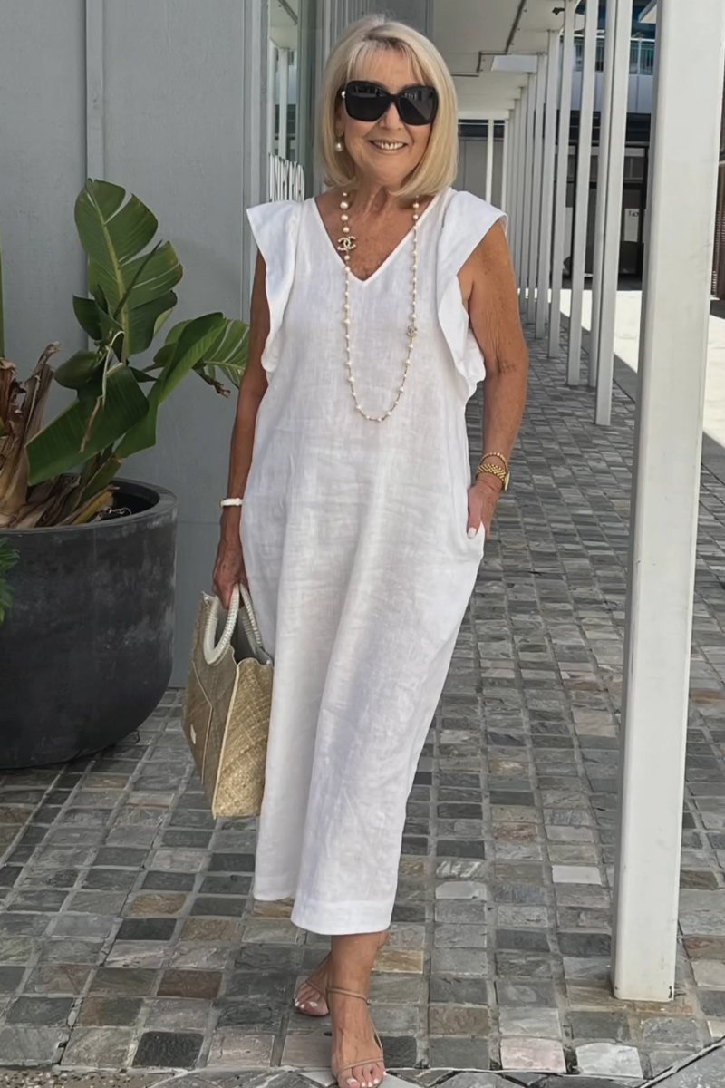 Robe en coton et lin pour préadolescente