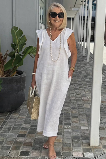 Robe en coton et lin pour préadolescente