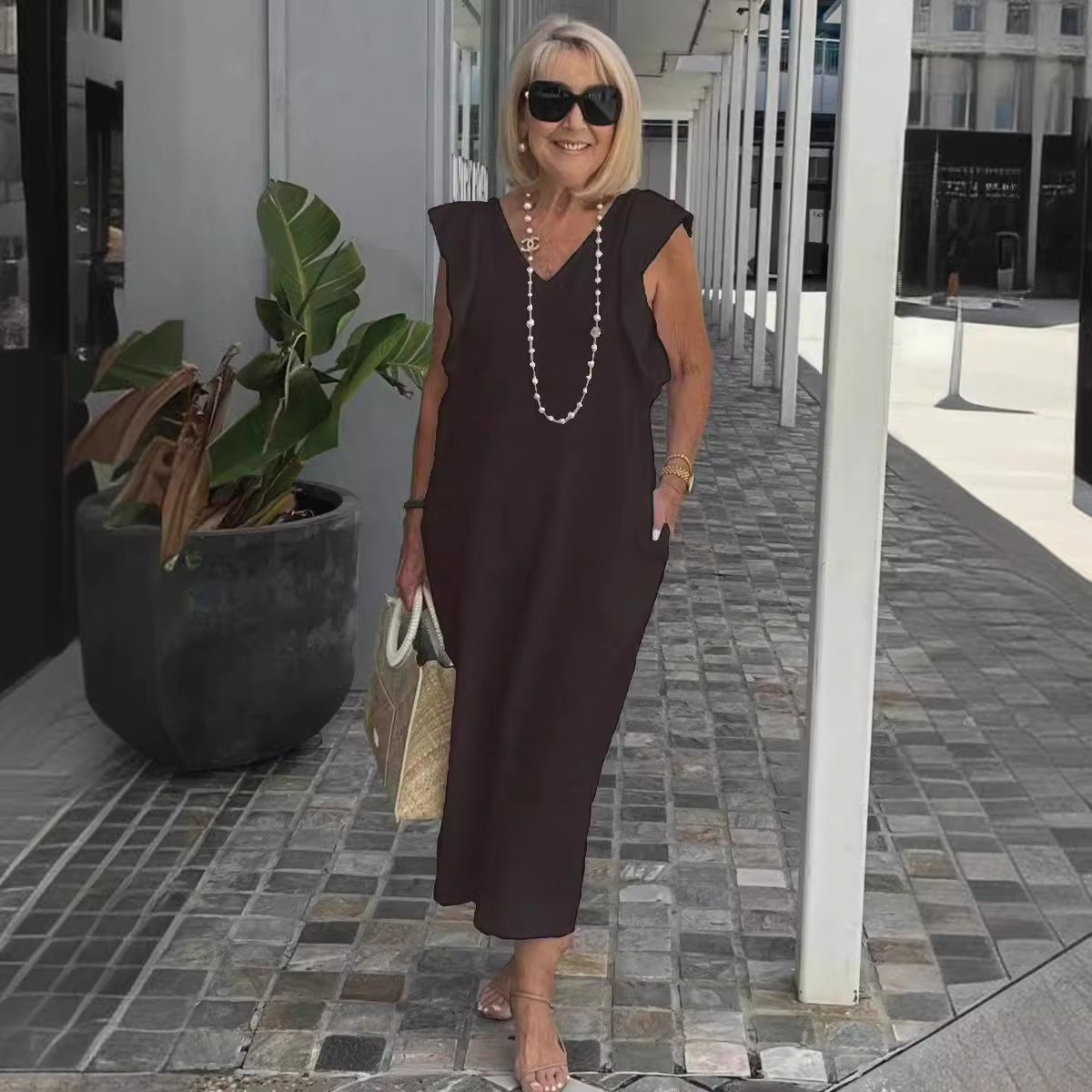 Robe en coton et lin pour préadolescente