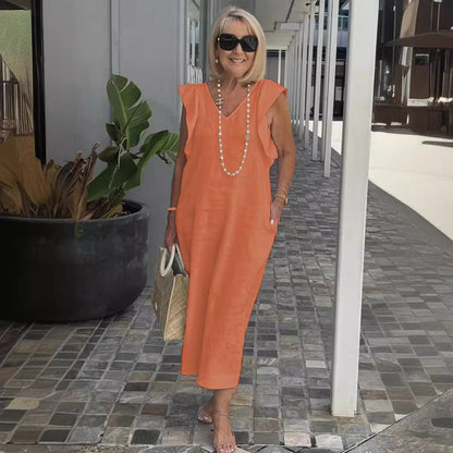 Robe en coton et lin pour préadolescente