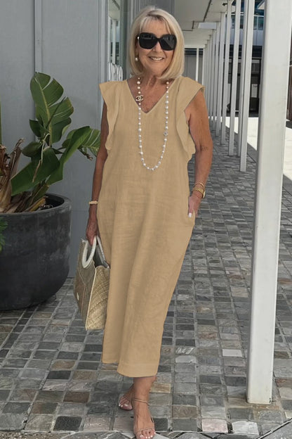 Robe en coton et lin pour préadolescente