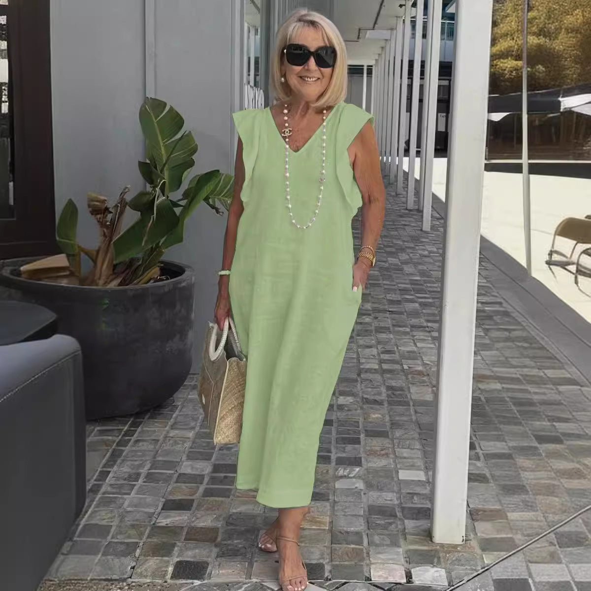 Robe en coton et lin pour préadolescente