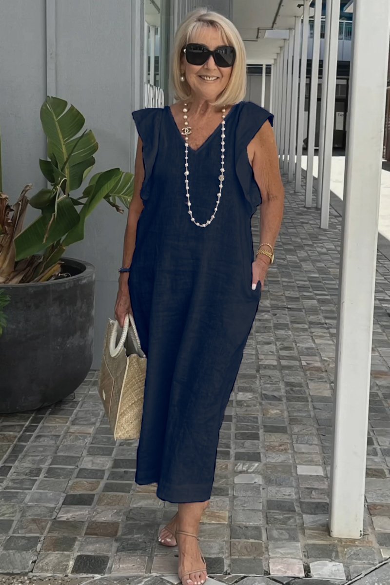 Robe en coton et lin pour préadolescente