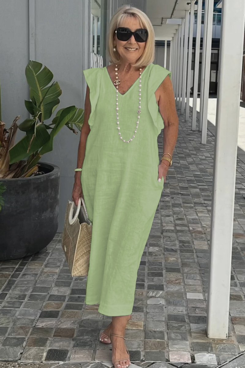 Robe en coton et lin pour préadolescente