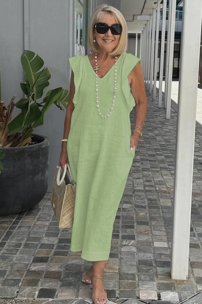 Robe en coton et lin pour préadolescente