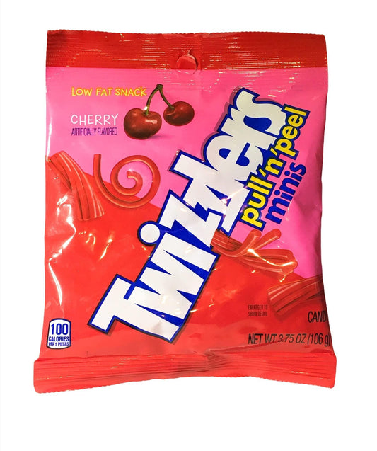 Twizzlers Pull n Peel Minis Cherry Bag 3.75OZ