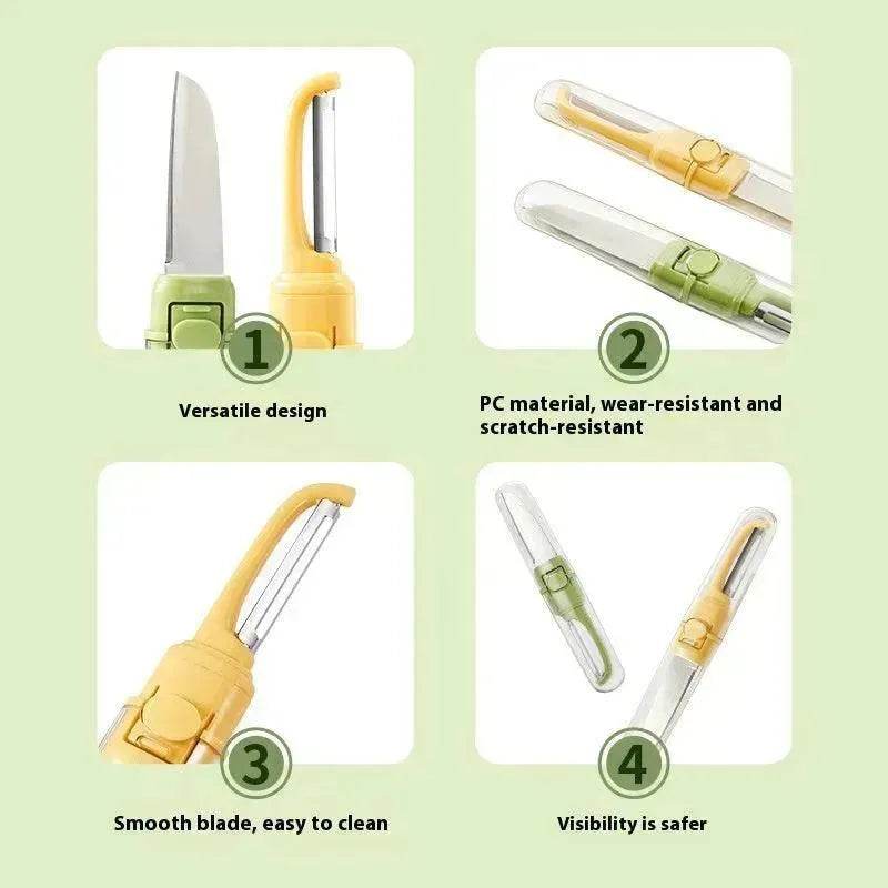 Two-in-one Portable Home Folding Double Head Fruit Knife Peeler - www.Shopthatapp.com