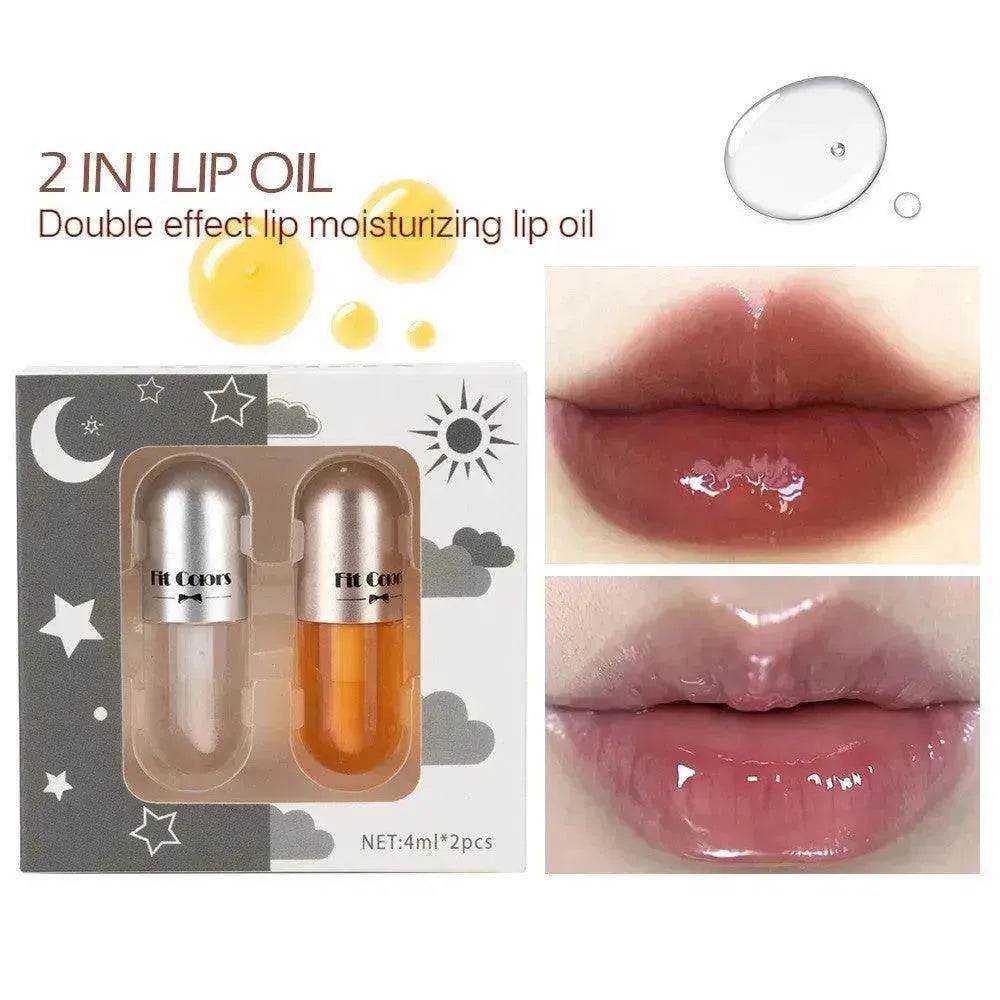 Two Sets Of Moisturizing Lip Oil And Lip Color Liquid Cases - www.Shopthatapp.com