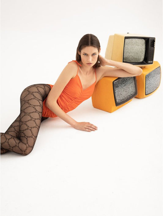 Fiore Unchained 30 Den – Elegant Chain Patterned Tights - www.Shopthatapp.com