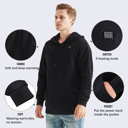 Sweats à capuche chauffants USB unisexes