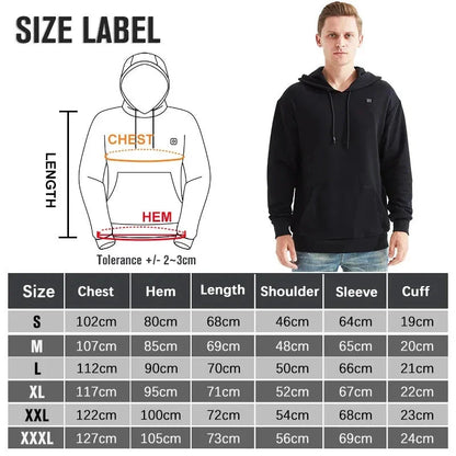 Sweats à capuche chauffants USB unisexes