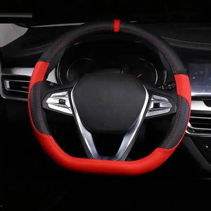 Universal Leather Steering Wheel Cover Suitable for the Four Season. - www.Shopthatapp.com