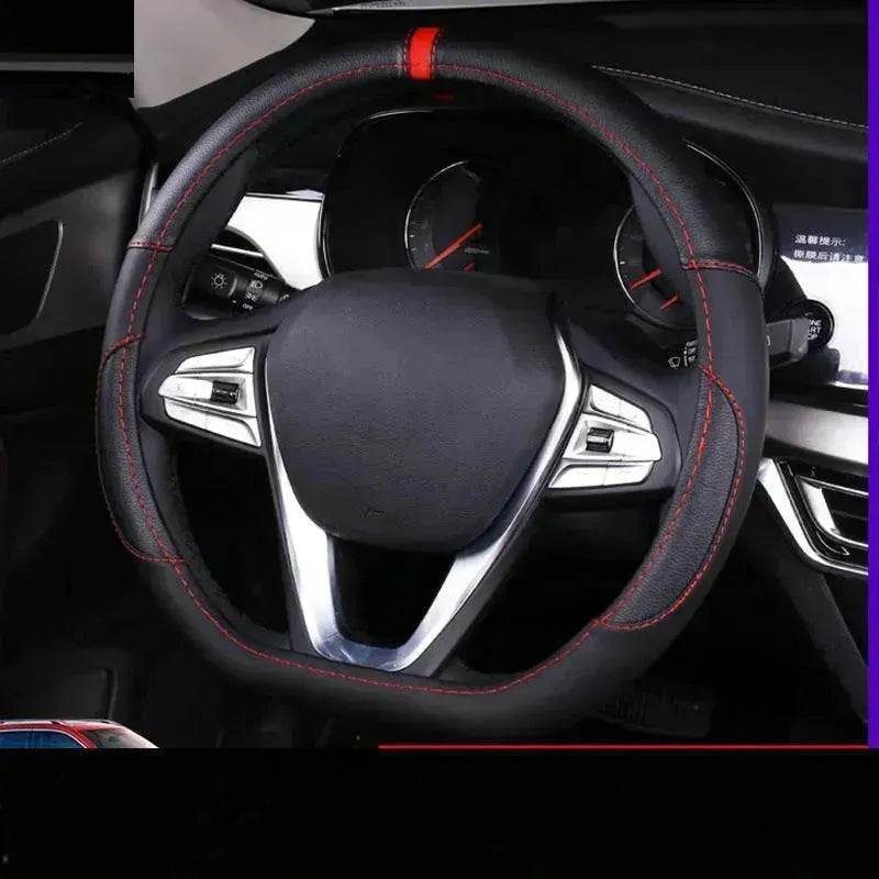 Universal Leather Steering Wheel Cover Suitable for the Four Season. - www.Shopthatapp.com