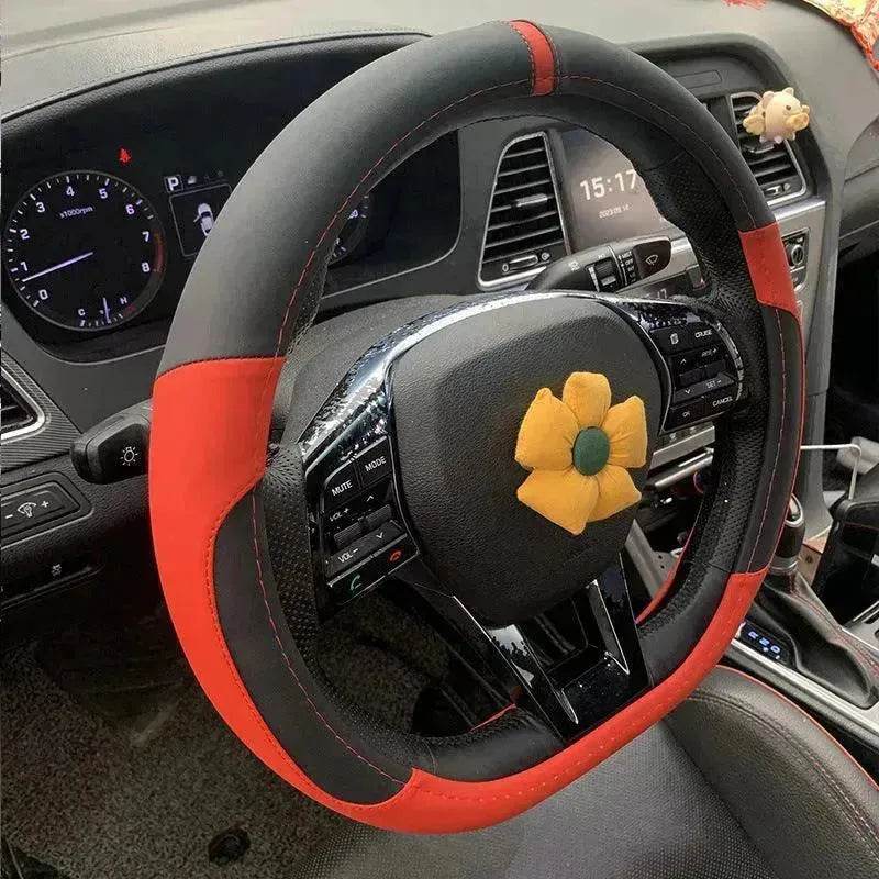 Universal Leather Steering Wheel Cover Suitable for the Four Season. - www.Shopthatapp.com