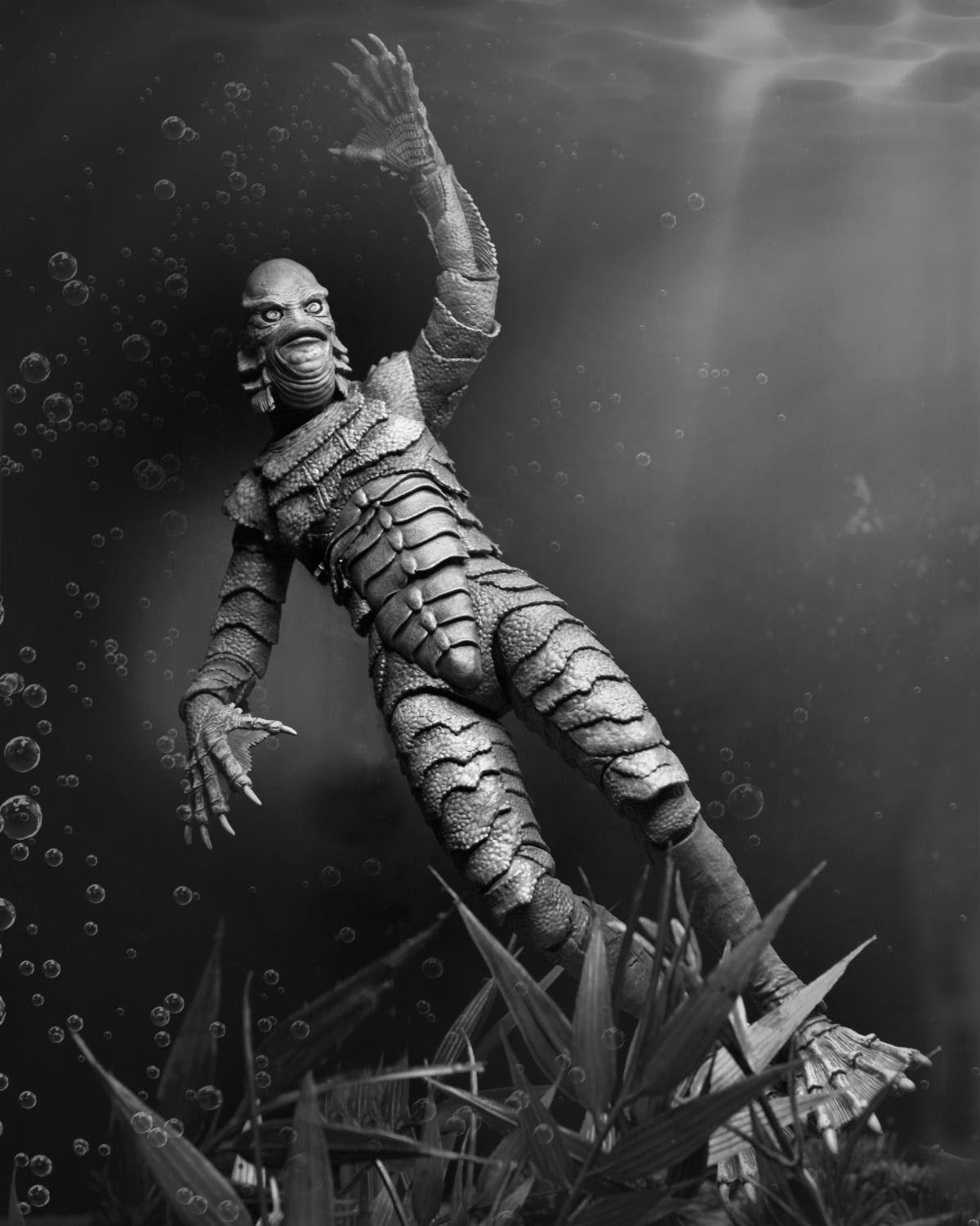 Universal Monsters -  Ultimate Creature from the Black Lagoon Figure - B&W - www.Shopthatapp.com