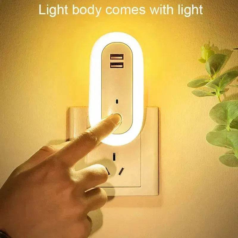 USB Remote Control Wall Lamp Timing Dimming Night Light Simple Bedroom Living Room Corridor LED Wall Lamp Socket - www.Shopthatapp.com