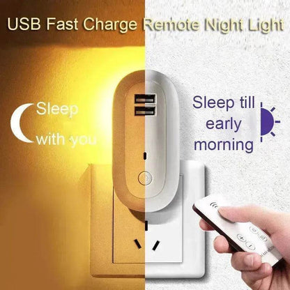 USB Remote Control Wall Lamp Timing Dimming Night Light Simple Bedroom Living Room Corridor LED Wall Lamp Socket - www.Shopthatapp.com