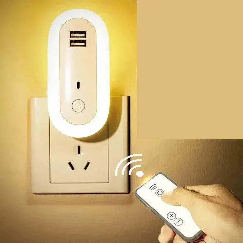 USB Remote Control Wall Lamp Timing Dimming Night Light Simple Bedroom Living Room Corridor LED Wall Lamp Socket - www.Shopthatapp.com