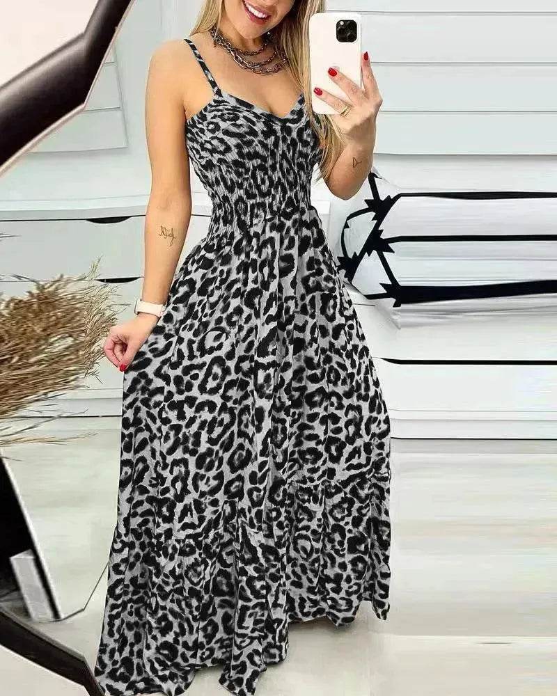 V-neck Brace Dress High Waist Temperament - www.Shopthatapp.com