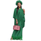 V-neck Loose Casual Two-piece Turkish Middle Eastern Robe Satin Dress - www.Shopthatapp.com