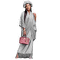 V-neck Loose Casual Two-piece Turkish Middle Eastern Robe Satin Dress - www.Shopthatapp.com