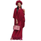 V-neck Loose Casual Two-piece Turkish Middle Eastern Robe Satin Dress - www.Shopthatapp.com