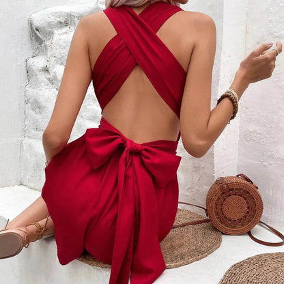 V-neck Charming Lace-up Waist Backless Elegant Sweet Women's Jumpsuit - www.Shopthatapp.com
