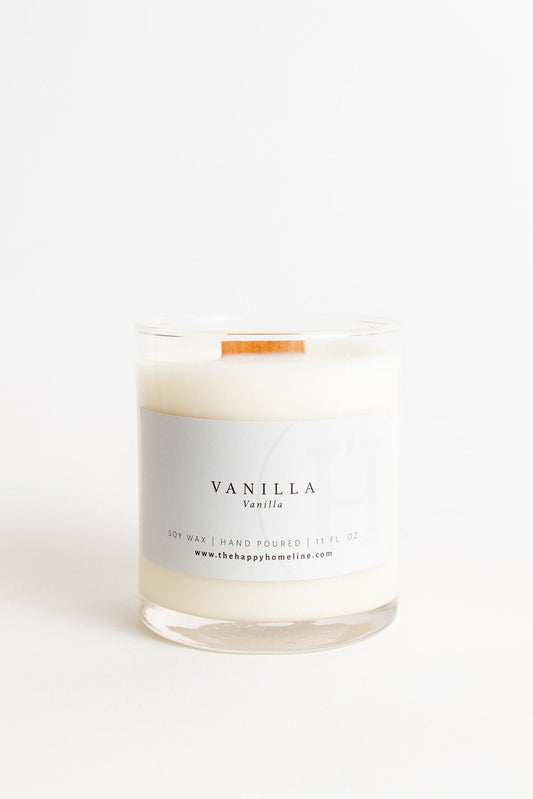 Vanilla Wood Wick Candle-Candles, etc-www.Shopthatapp.com-The Happy Home Line