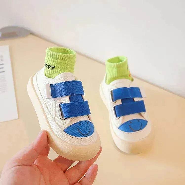 Velcro Round Head Anti-kick Soft Bottom Casual Shoes Tide - www.Shopthatapp.com