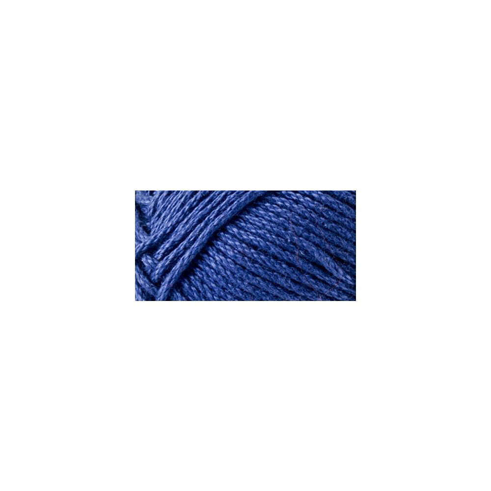 High-quality cotton yarn in deep blue shade for crochet and knitting projects