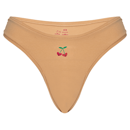 Cheeky Cherry Leakproof Thong Liner in soft fabric with cherry logo for all-day comfort