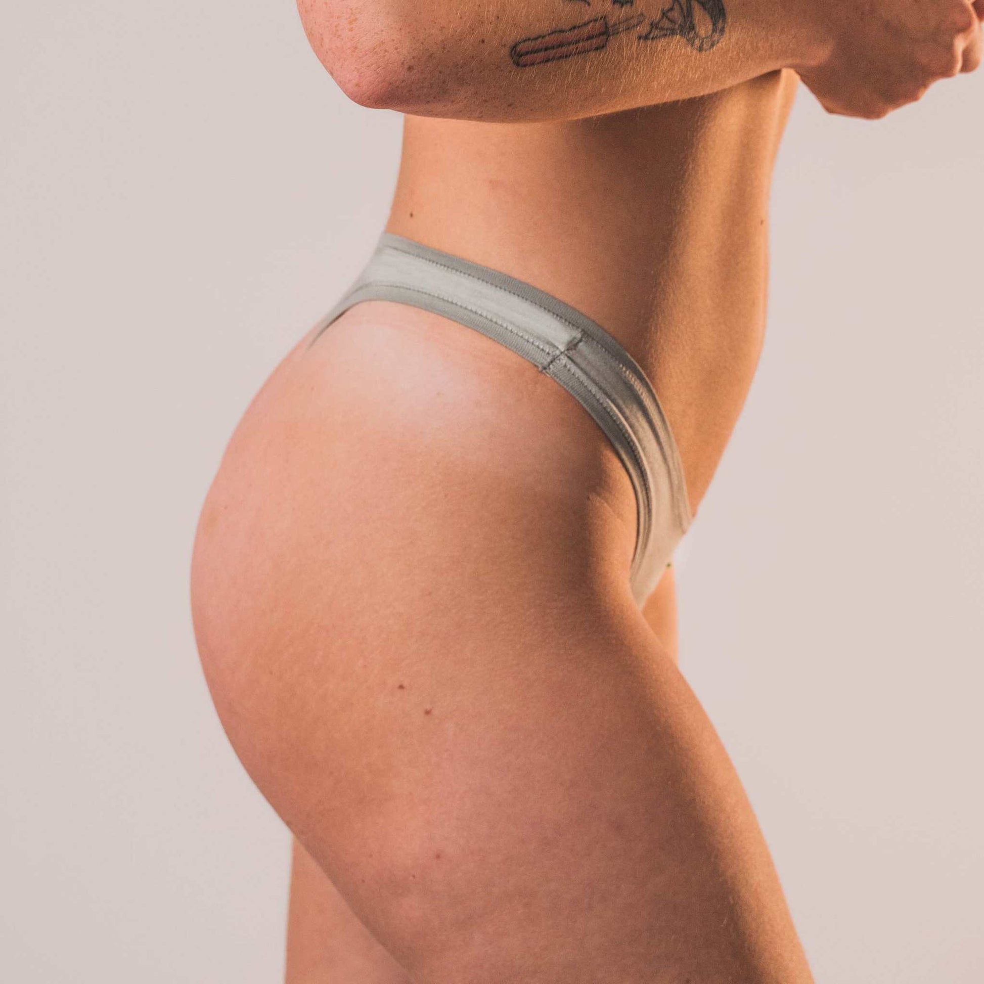Cheeky Cherry Leakproof Thong Liner in Soft Gray for Ultimate Comfort and Protection