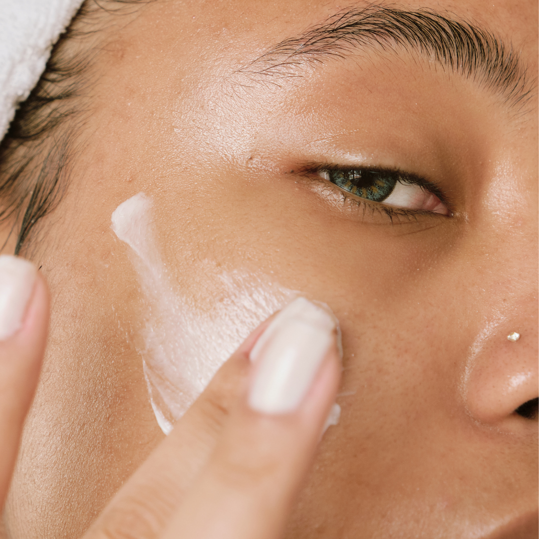 Mango face cream Canada being applied to skin for hydration and nourishment