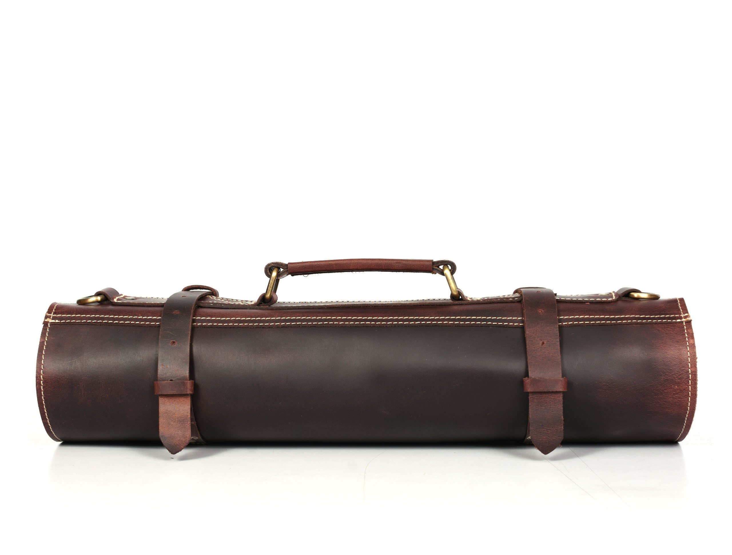 Vicenza Leather Knife Roll - Walnut Brown ( KR-53 ) - www.Shopthatapp.com