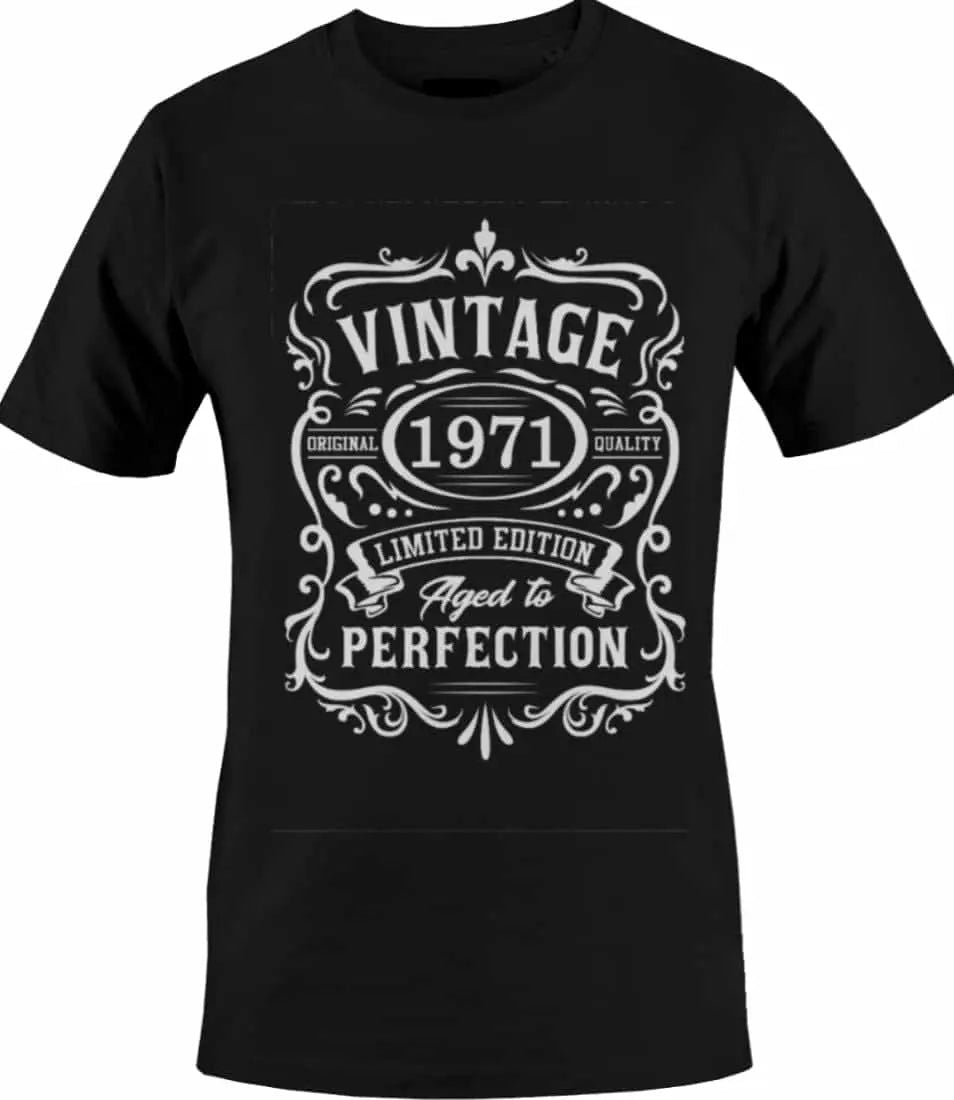 Vintage 1971 Aged to Perfection T-Shirts - www.Shopthatapp.com