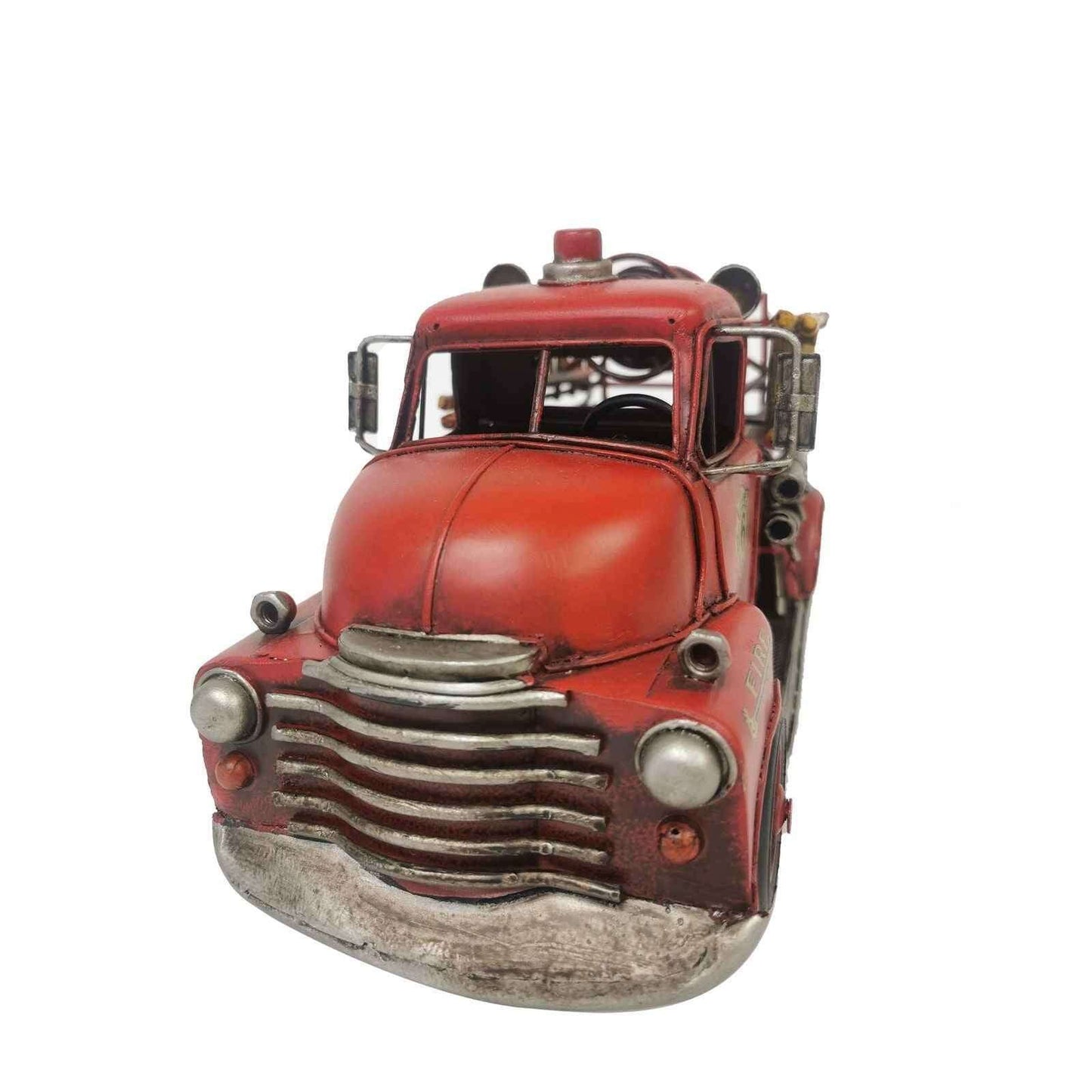 Vintage fire truck model in red with detailed design for home decor enthusiasts