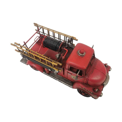 Peterson Housewares vintage fire truck model with detailed wooden ladders and vintage red finish