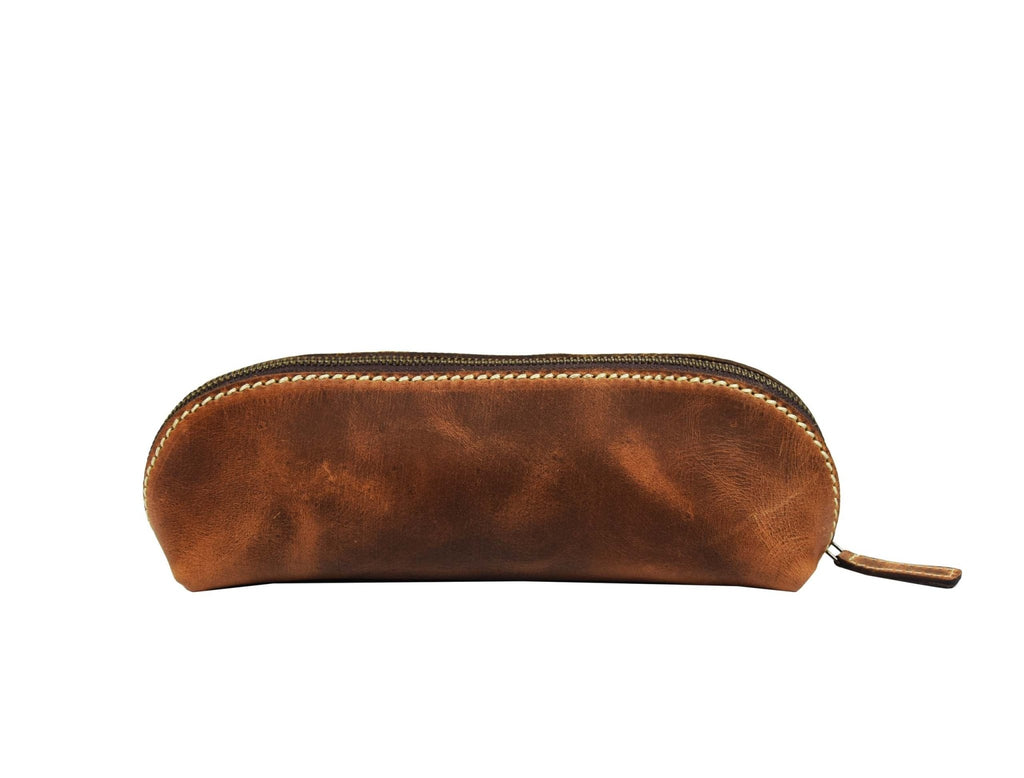 Vintage Leather Pencil Case - Stationery Pouch - www.Shopthatapp.com