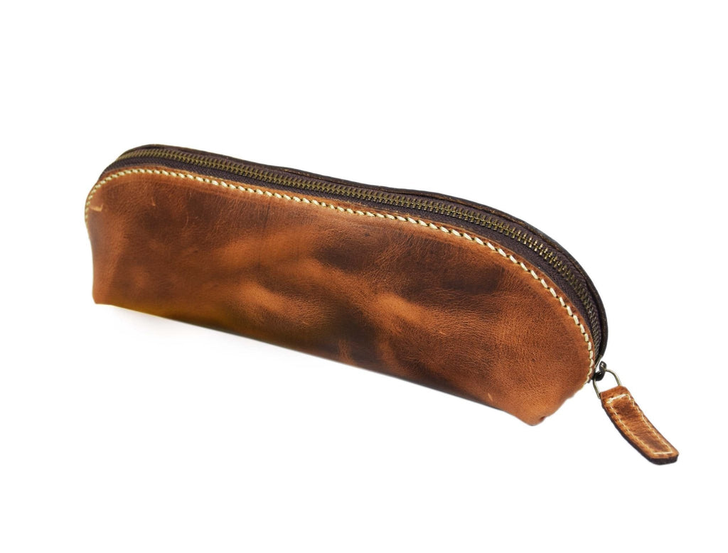 Vintage Leather Pencil Case - Stationery Pouch - www.Shopthatapp.com
