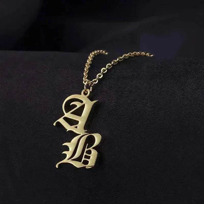 Vintage Old English Double Initial Letter Pendant Necklace Jewelry For Women Custom - www.Shopthatapp.com