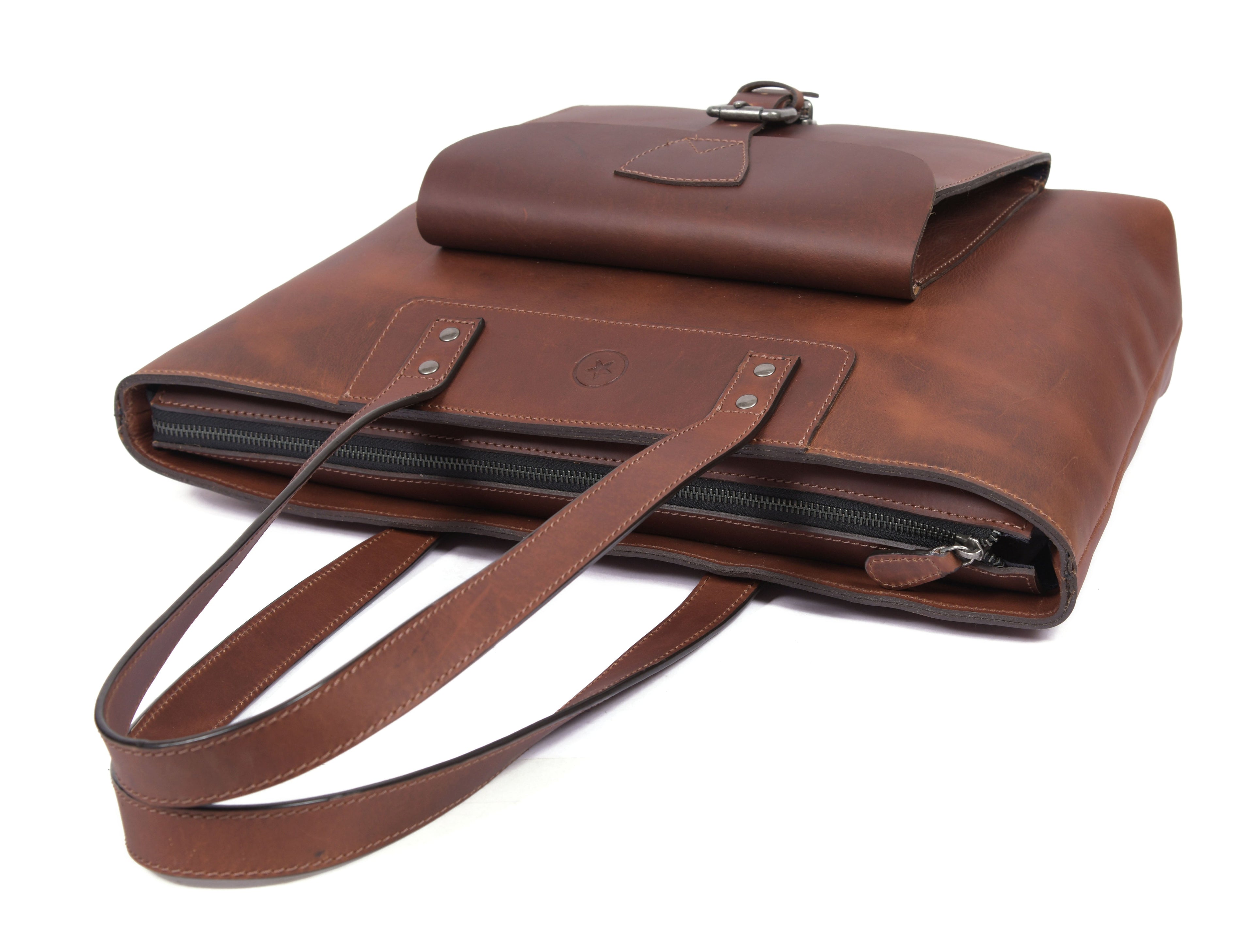 Voyager Leather Tote Bag - www.Shopthatapp.com