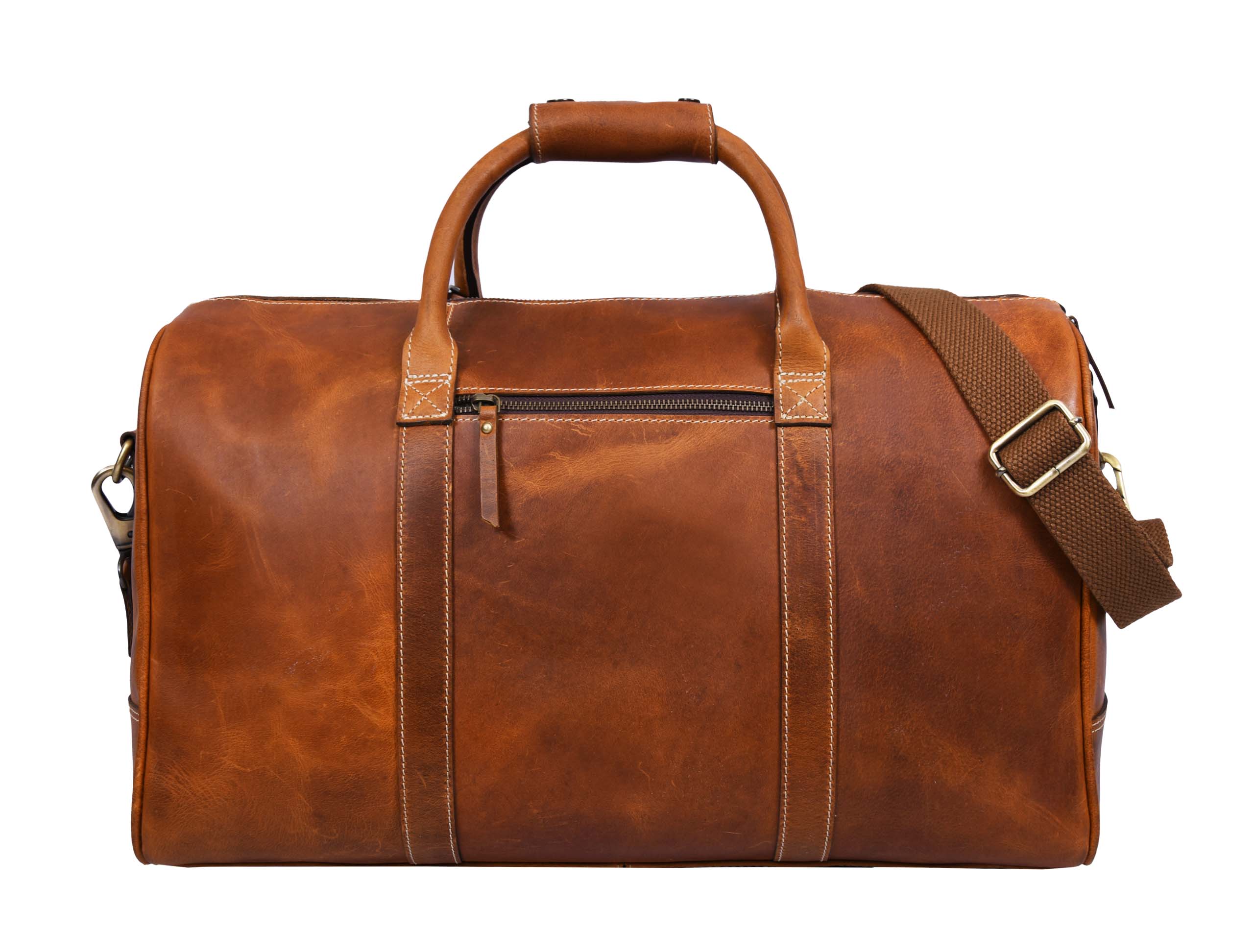 Walton Leather Travel Bag -  Caramel Brown - www.Shopthatapp.com