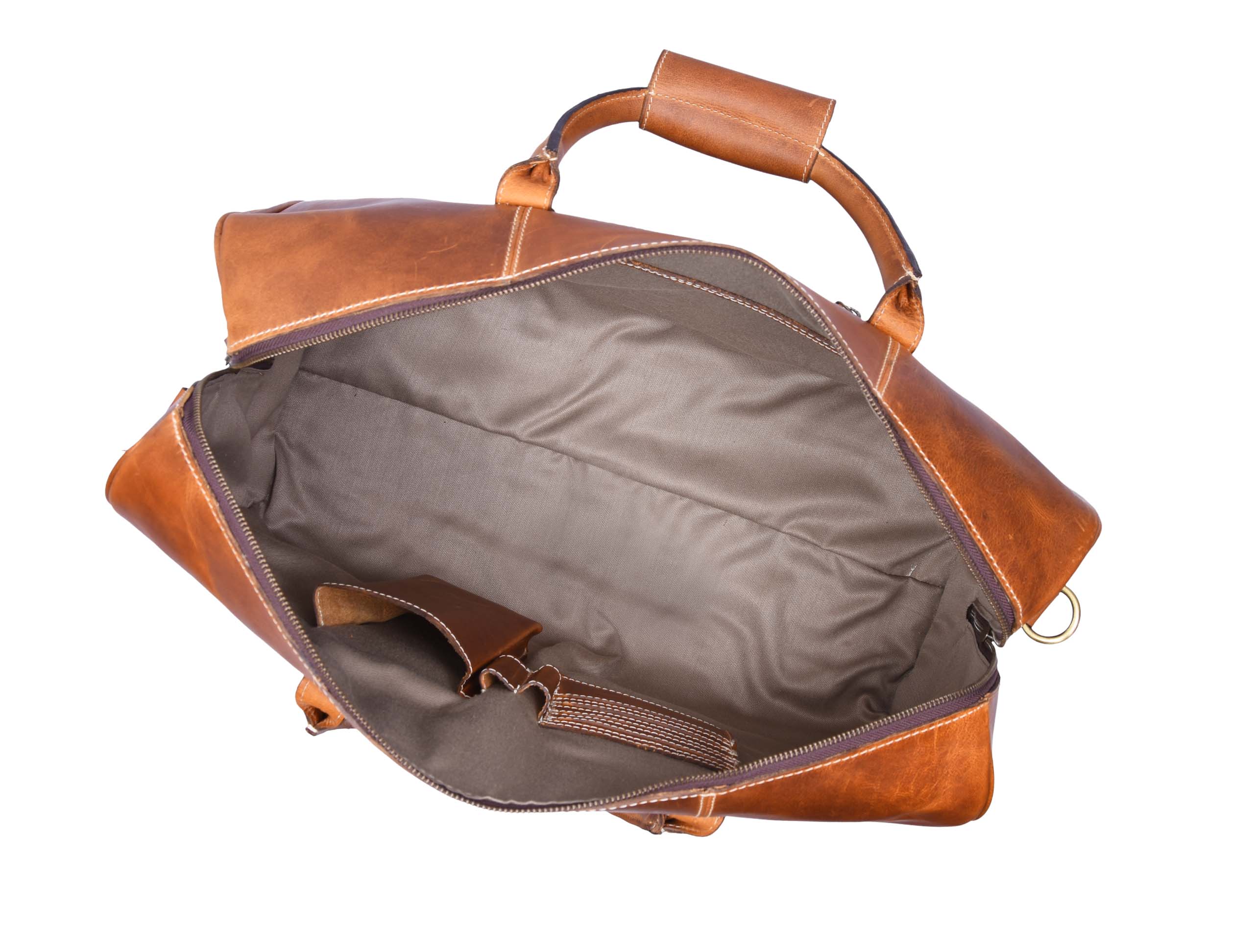 Walton Leather Travel Bag -  Caramel Brown - www.Shopthatapp.com